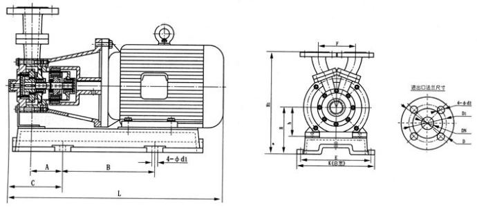 CW型旋渦磁力驅(qū)動泵安裝尺寸圖